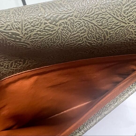 Nina Ricci Paris Crossbody Shoulder Bag Olive & Brown with Leaf Logo Vintage - Picture 9 of 9